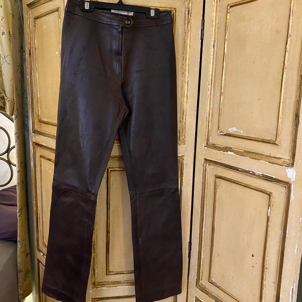 Guy Fulop leather pants. Size 36 (4) Rich Dark Brown